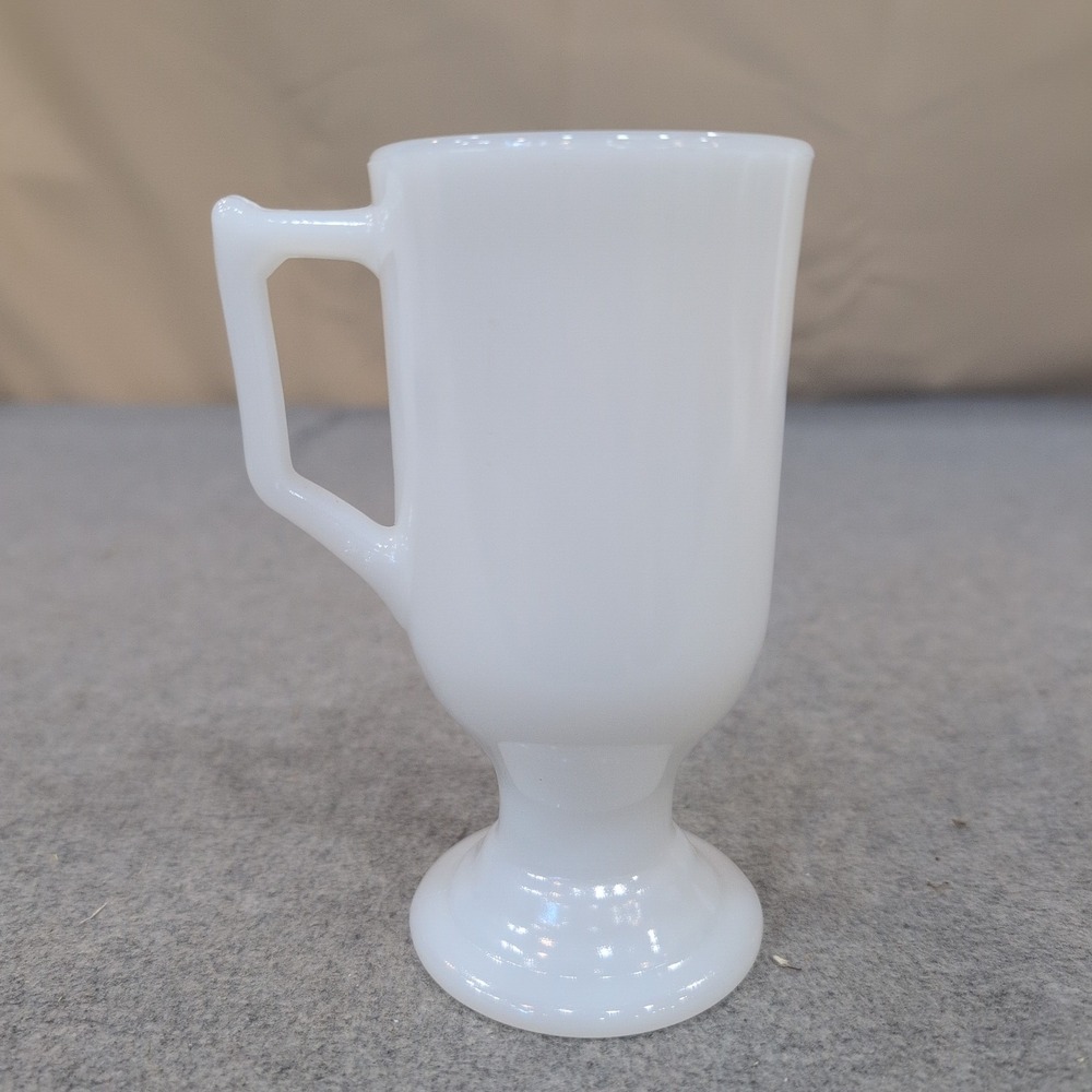 Mary Mahoneys Old French House Biloxi Mississippi Milk Glass Footed Mug White - Picture 2 of 5